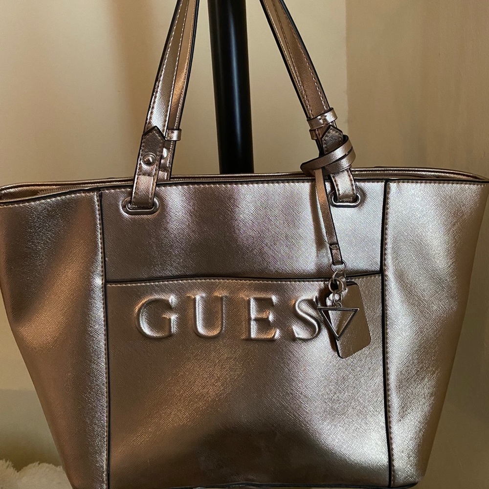 Guess Metallic Gold Tote Bag